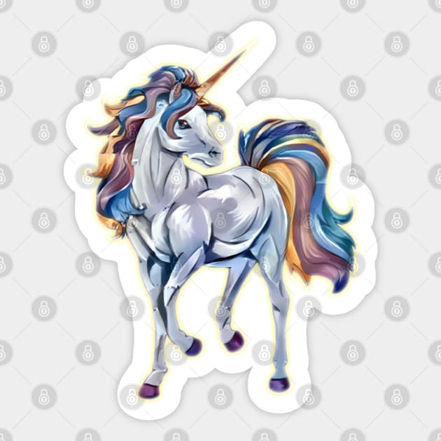 majestic fabulous af unicorn for unicorn lovers birthday decoration gift Sticker by ZenCloak